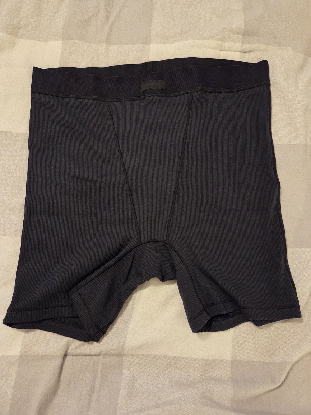 SKIMS Ribbed Girlfriend Boxer Briefs - Black